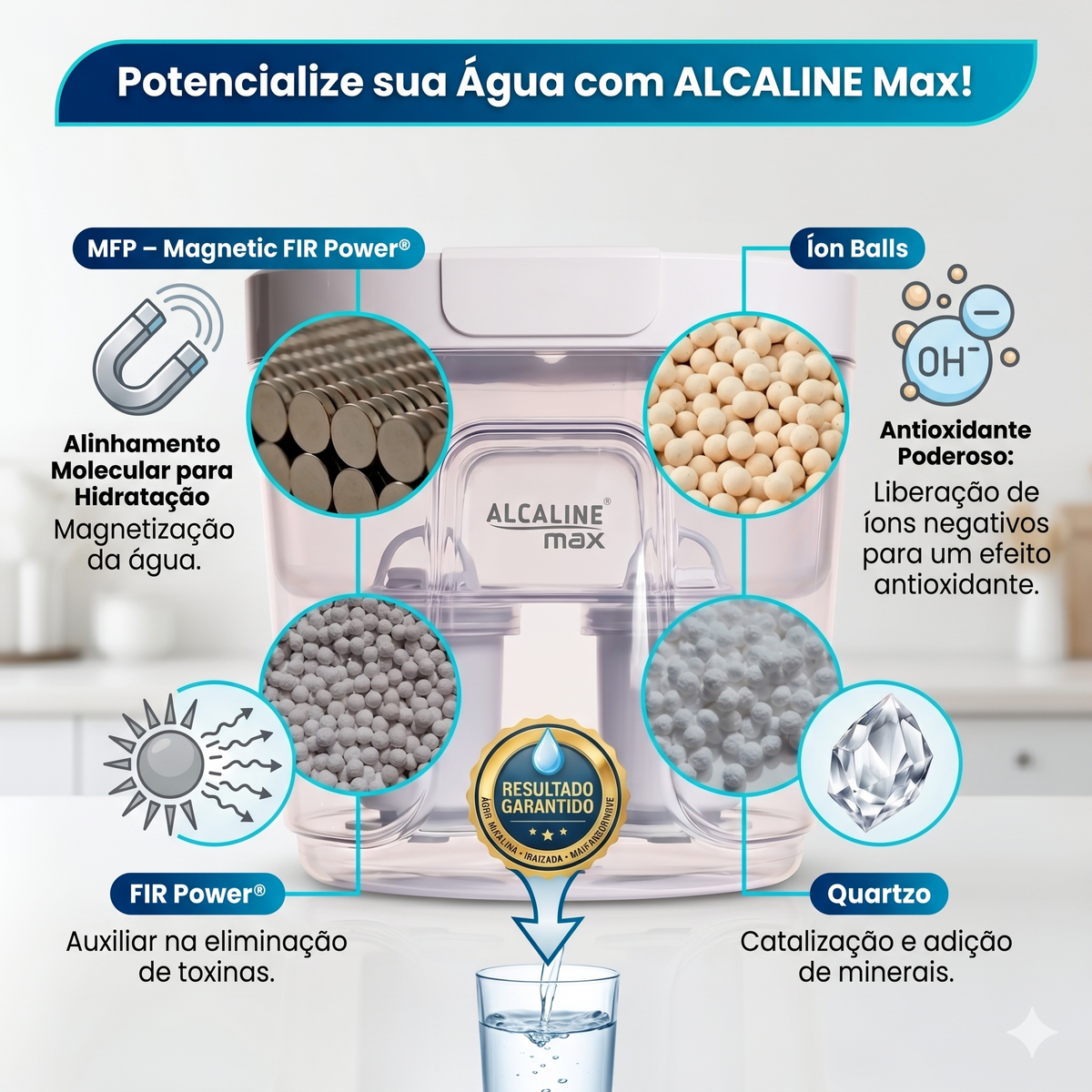 Detalhe do Purificador Alcaline Max Nipponflex