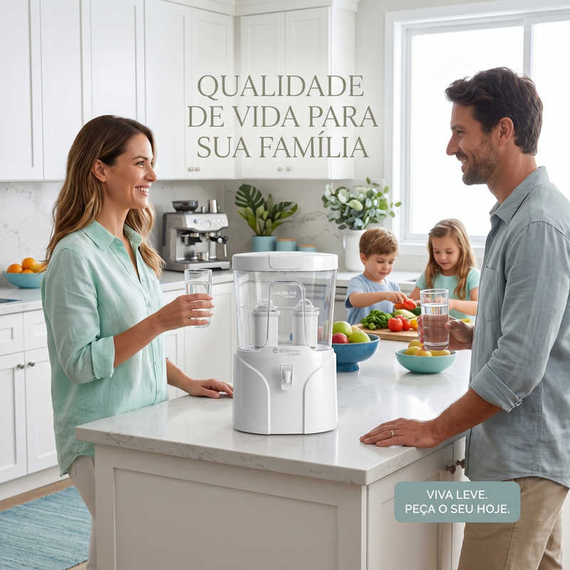 Purificador Alcaline Max Nipponflex sobre bancada